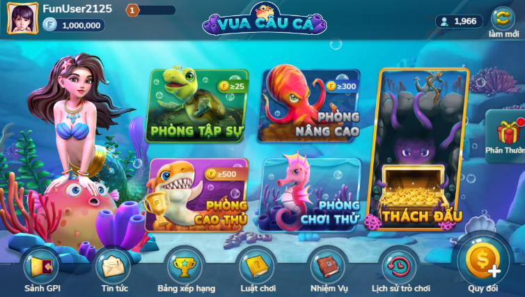 Cac phong game Vua Cau Ca W88