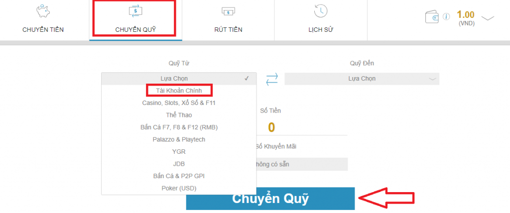 Luu y khi chuyen quy chinh sang phu W88