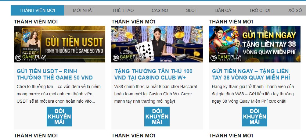 Loi ich khi nhan khuyen mai W88