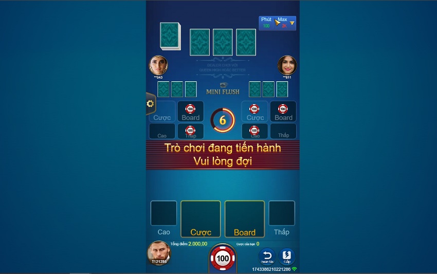Quy tac choi game bai Mini Flush W88