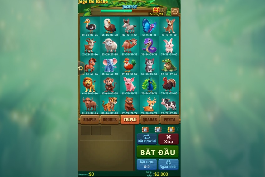 Mo ta ve tro choi Jogo do Bicho W88