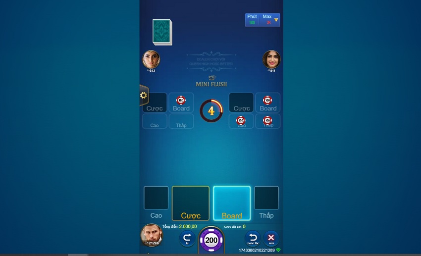 Chi tiet cach choi game bai Mini Flush W88 