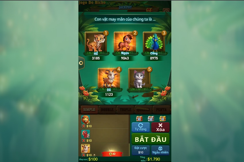 Cai dat tinh nang tro choi Jogo do Bicho W88