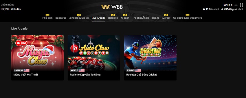 Tổng hợp sảnh Club Ezugi W88 Tro choi sanh Club Ezugi W88