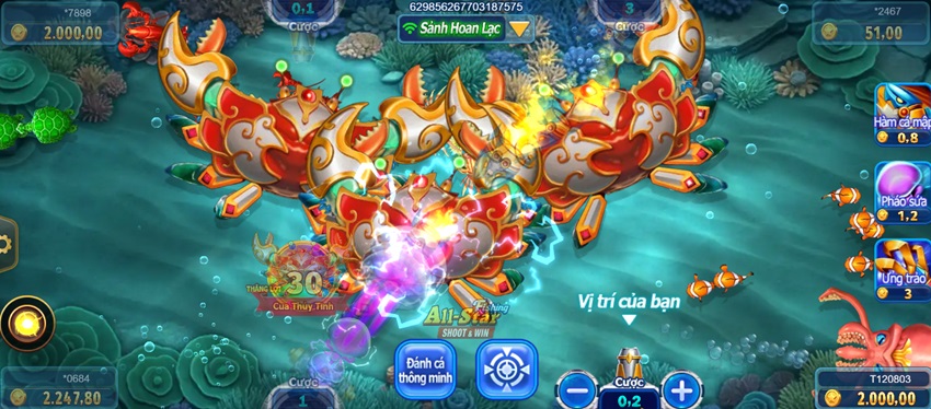 Cách bắn cá All-Star Fishing W88 Cach choi game All-Star Fishing W88